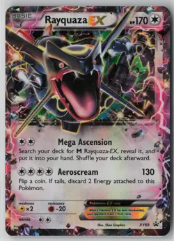 Rayquaza EX (Shiny) XY69 Pokemon TCG XY Holo Rare Card (Moderate Play) MP 1 - Image 1