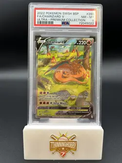 2022 Pokemon SWSH BSP Charizard V Full Art Ultra Premium #260 PSA 8 - Image 1