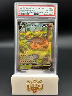 2022 Pokemon SWSH BSP Charizard V Full Art Ultra Premium #260 PSA 8 - Image 3
