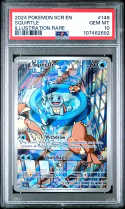 2024 POKEMON SCR EN-STELLAR CROWN ILLUSTRATION RARE #148 SQUIRTLE PSA 10 - Image 1