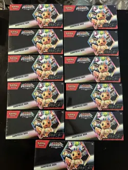 Pokemon TCG Scarlet & Violet Prismatic Evolutions Surprise Box Lot of 11 SEALED - Image 1