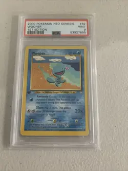 2000 Pokemon Neo Genesis 1st Edition Wooper 82/111 PSA 9 Mint - Image 1