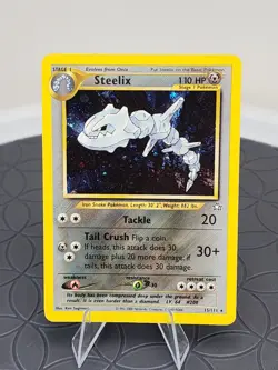 Pokemon Card Steelix Neo Genesis Holo Unlimited Rare Card 15/111 Near MINT - Image 1