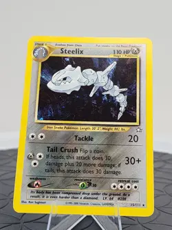 Pokemon Card Steelix Neo Genesis Holo Unlimited Rare Card 15/111 Near MINT - Image 3