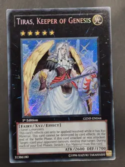YUGIOH TIRAS, KEEPER OF GENESIS SECRET RARE 1ST HEAVY PLAY GENF-EN044 - Image 1