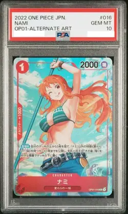 PSA 10 Nami OP01-016 Parallel R Alt Art Romance Dawn One Piece Card Japanese - Image 1