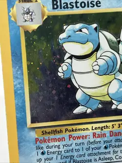 Pokemon TCG Card Blastoise 2/130 Base Set 2 MP Vintage Grail Holo Swirl! - Image 2