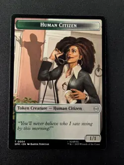 HUMAN CITIZEN 4 // TREASURE 7 MTG Marvel's Spider-Man Tokens - Image 1