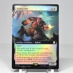Sentry Bot 2024 0371 PIP Fallout Extended Art Foil Rare MTG (LP) - Image 1
