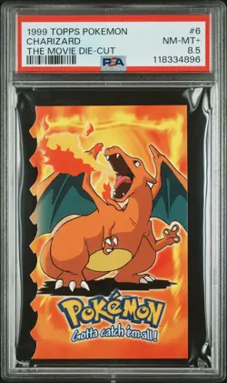1999 TOPPS POKEMON THE MOVIE DIE-CUT #6 CHARIZARD PSA 8.5 - Image 1