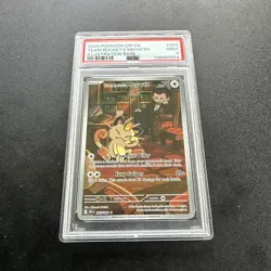 POKEMON TEAM ROCKET'S MEOWTH 203/182 SV10: DESTTINED RIVALS HOLO GRADE PSA 9 - Image 1