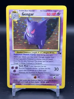 Gengar Holo Rare 5/62 1999 Pokemon Fossil WOTC English NM- - Image 1