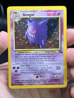 Gengar Holo Rare 5/62 1999 Pokemon Fossil WOTC English NM- - Image 3