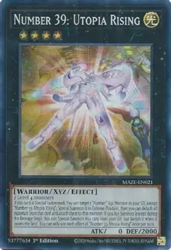 Number 39: Utopia Rising - MAZE-EN021 - Super Rare - 1st Edition NM Yugioh Maze - Image 1