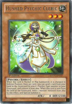 Hushed Psychic Cleric - EXVC-EN027 - Rare - 1st Edition NM Yugioh Extreme Victor - Image 1