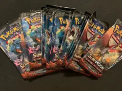 Pokemon TCG Burning Shadows Art 34 EMPTY Booster Pack Art Set NO Cards - Image 2