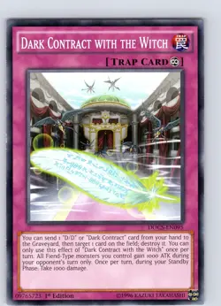 Yu-Gi-Oh TCG Dark Contract With The Witch DOCS-EN095 1st Edition Common Card NM - Image 1