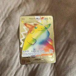 2020 Pokemon TCG ~ Pikachu Vmax 044/185 Rainbow Gold Metal Card ~ Authentic - Image 1