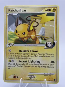 Raichu GL 31/111 Rising Rivals Regular Card Pokemon TCG NM Rare 2009 Vintage - Image 1