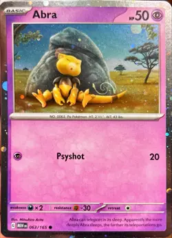 Abra 063/165 🔮 HD Galaxy Swirl 🌀 Scarlet & Violet 151 Pokemon Card NM - Image 1