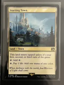 Starting Town R 0289 Final Fantasy FIN MTG Rare Land Regular M/NM - Free Ship - Image 1