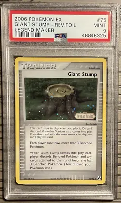 2006 Pokemon Giant Stump Rev Foil EX Legend Maker PSA 9 - Image 1