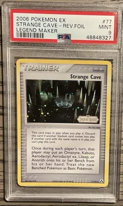 2006 Pokemon Strange Cave Rev Foil EX Legend Maker PSA 9 - Image 1