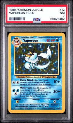 1999 POKEMON JUNGLE #12 VAPOREON-HOLO PSA 7 - Image 1
