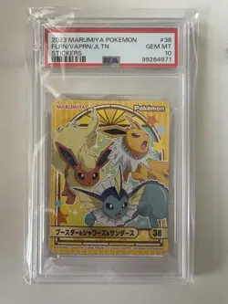 PSA10 2023 Pokemon Marumiya VAPOREON/JOLTEON/FLAREON Stickers Holo #13 - Image 1