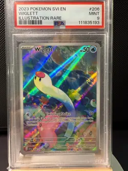 !PSA 9! - Pokemon - Wiglett 206/198 SV01: Scarlet & Violet Base Set Holo - Image 1