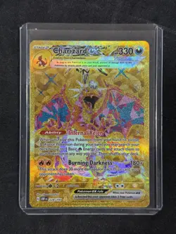 POKEMON OBSIDIAN FLAME CHARIZARD EX 228/197 GOLD SECRET RARE TCG HOLO - Image 1