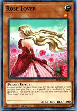 Rose Lover LDS2-EN102 Yu-Gi-Oh! Card 1st Edition NM - Image 1