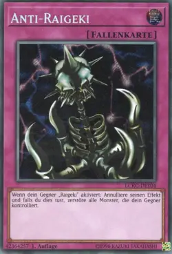 yugioh 1x Anti Raigeki LCKC-DE104 SECRET RARE 1AUFLAGE DEUTSCH - Image 1