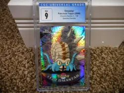 Omastar Topps Spectra Chrome cgc 9 MINT Pokemon card 139 Series 2 psa 2000 card - Image 1