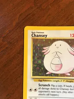 Chansey Pokemon Holo Card from the Base Set #3/102 Ultra PRO Card Sleeve MP 🔥 - Image 3