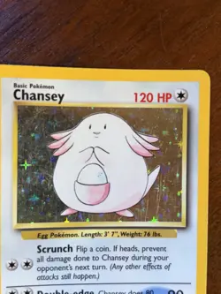Chansey Pokemon Holo Card from the Base Set #3/102 Ultra PRO Card Sleeve MP 🔥 - Image 5