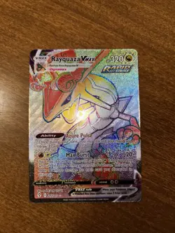 Pokemon SWSH Evolving Skies Rayquaza VMAX Rainbow Secret Rare Card 217/203 MINT+ - Image 1