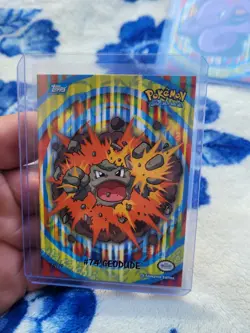 Geodude #74 7 of 10 - Vintage 1999 TOPPs Pokemon Card PUZZLE Sticker - Image 1