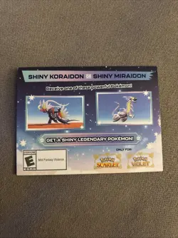 GameStop Scarlet & Violet Shiny Koraidon/Miraidon Promo Card - NEW - UNSCRATCHED - Image 1