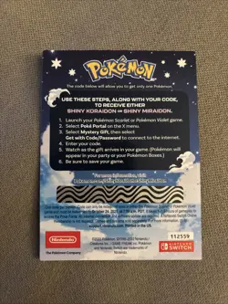 GameStop Scarlet & Violet Shiny Koraidon/Miraidon Promo Card - NEW - UNSCRATCHED - Image 2