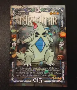 TYRANITAR Cracked Ice Holo 015 Prisma Trick Or Treat Halloween Full Art Card - Image 1