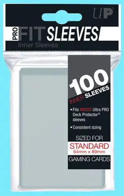 100 Ultra PRO Fit Standard Size Inner Card Sleeves Double Deck Protector Clear - Image 1
