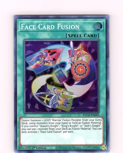 Yu-Gi-Oh TCG Face Card Fusion KICO-EN005 1st Edition Super Rare Card NM - Image 1