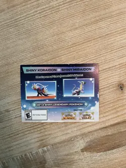 Pokemon Scarlet and Violet Shiny Koraidon OR Miraidon Gamestop Promo Card Code - Image 1