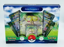 Pokemon GO TCG Trading Card Game: Alolan Exeggutor V Box - 4 Booster Packs 820650870545 - Image 1
