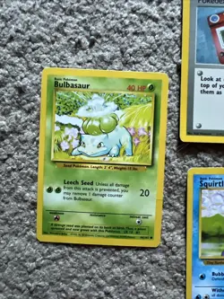 Lot Of 5 Pokemon Cards Base Set Bulbassaur Squirtle Charmander Prof Oak Pokedex - Image 3