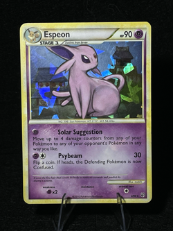 Pokemon Espeon 002/090 HGSS Undaunted Cracked Ice Holo LP TCG Card - Image 1