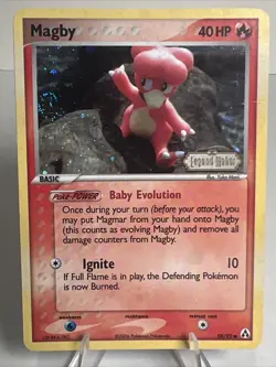 DAMAGED Magby 58/92 Reverse Holo Legend Maker AUTHENTIC Pokemon Card - Image 1