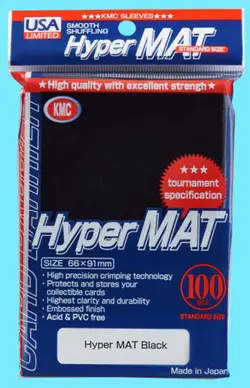 100 KMC HYPER MAT BLACK Standard Card Sleeves Deck Protector matte barrier japan - Image 1