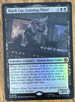 MTG Marvel Spider-Man, Black Cat, Cunning Thief - Foil - Image 1